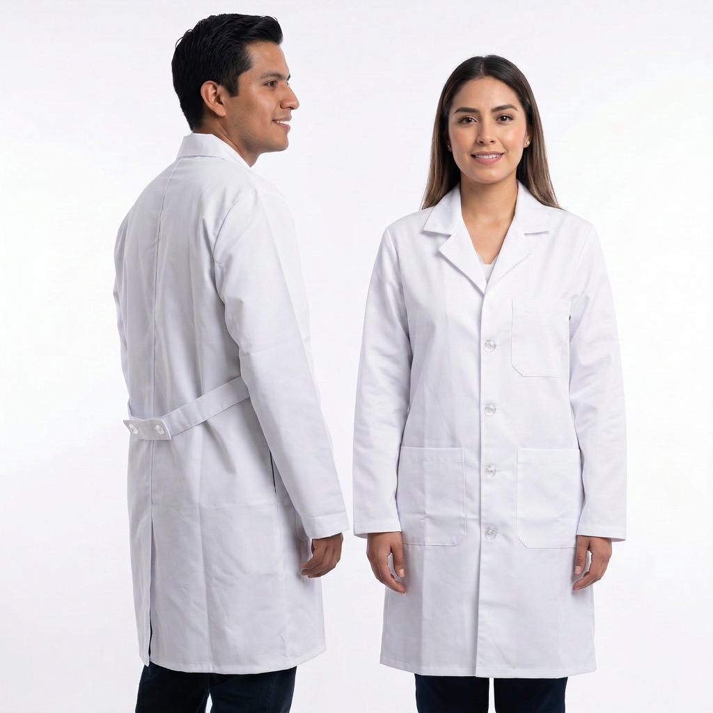 Bata Blanca De Laboratorio Unisex Médico 100% Algodón